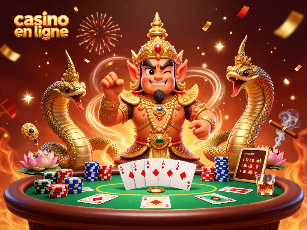 Jouez au casino en ligne avec des gardiens protecteurs dans une scène festive captivante.