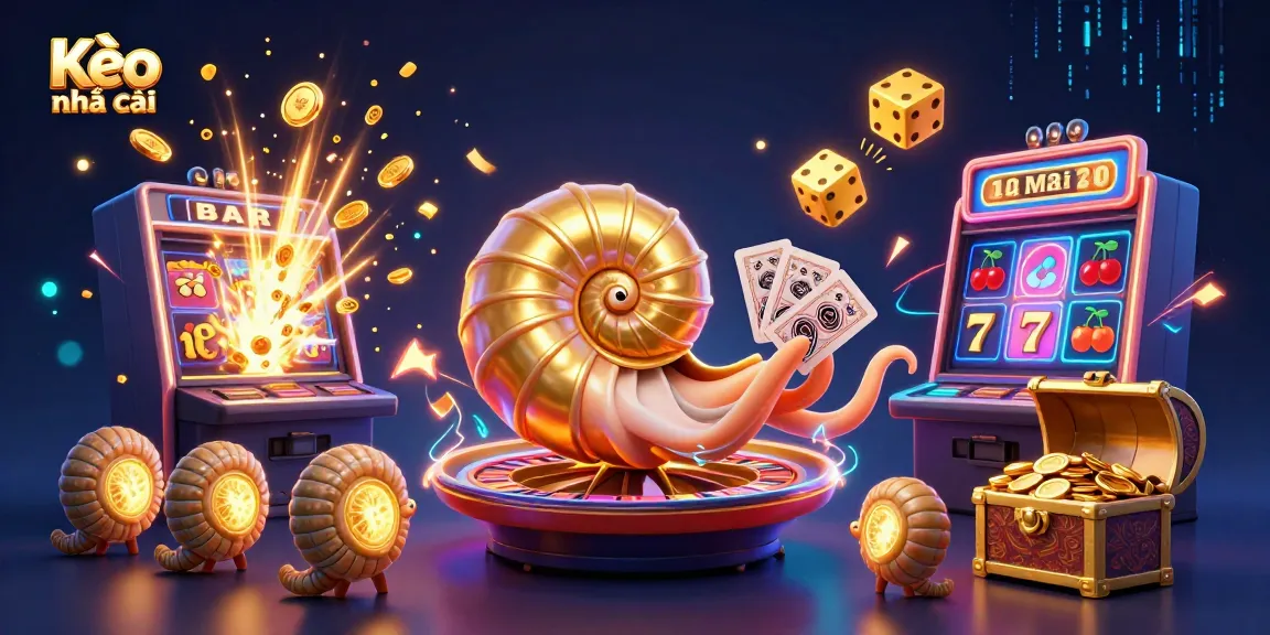 Experience thrilling bets with Kèo nhà cái, showcased by a vibrant 3D illustration of casino elements.