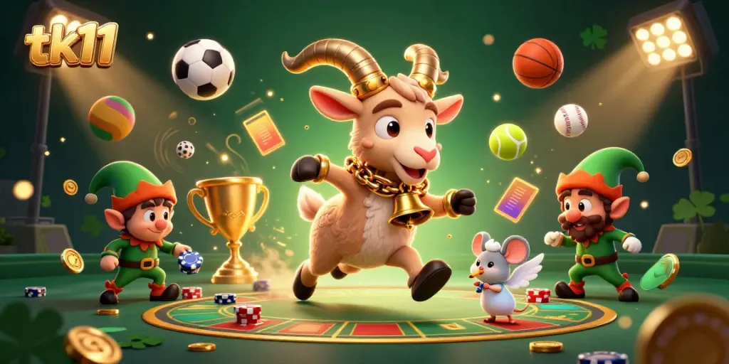 Play thrilling games at tk11 holiday-horror casino, featuring whimsical characters and dynamic sports elements.
